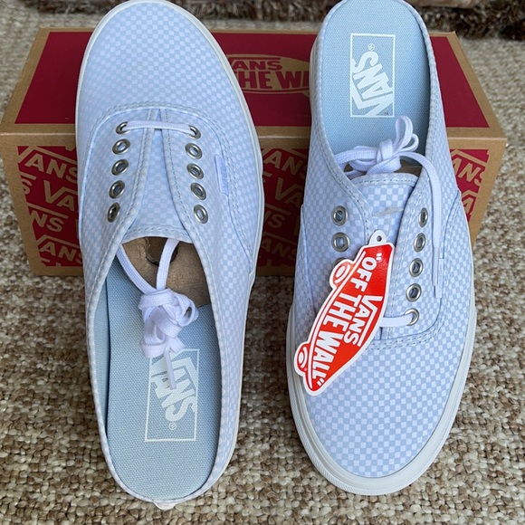 Vans Authentic Mule Pastel Checkerboard Misty Bl W - Picture 13 of 16